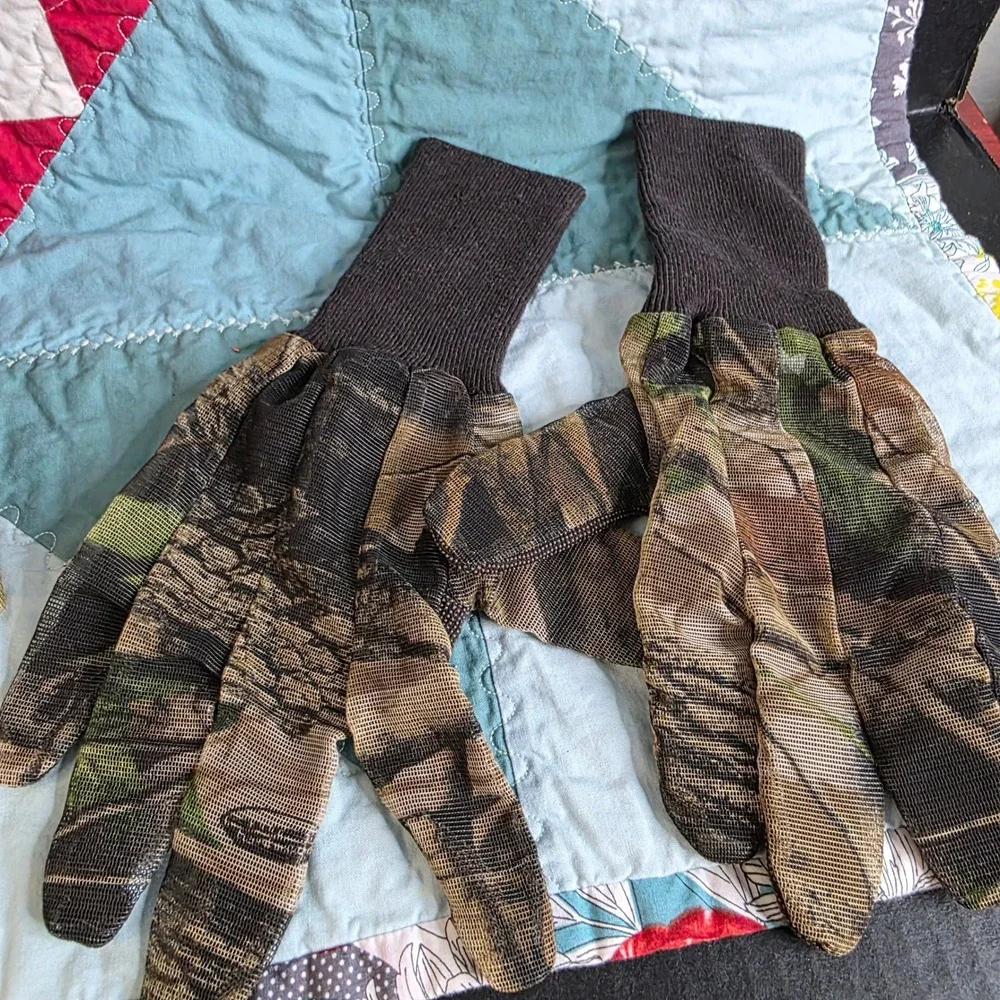 Advantage Camouflage Mesh Face Mask and Gloves Set Brown Green Hunting Gear